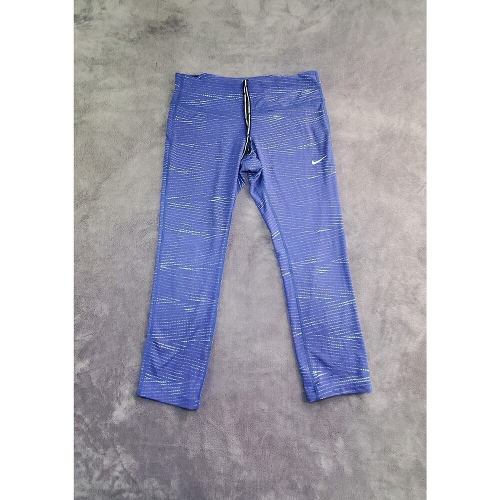 Nike Running Women's Sz M Compression Mid Rise Cropped Leggings Athletic Blue 25